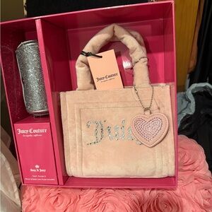 Juicy Couture Pink Mini Bag Sparkly Heart Design